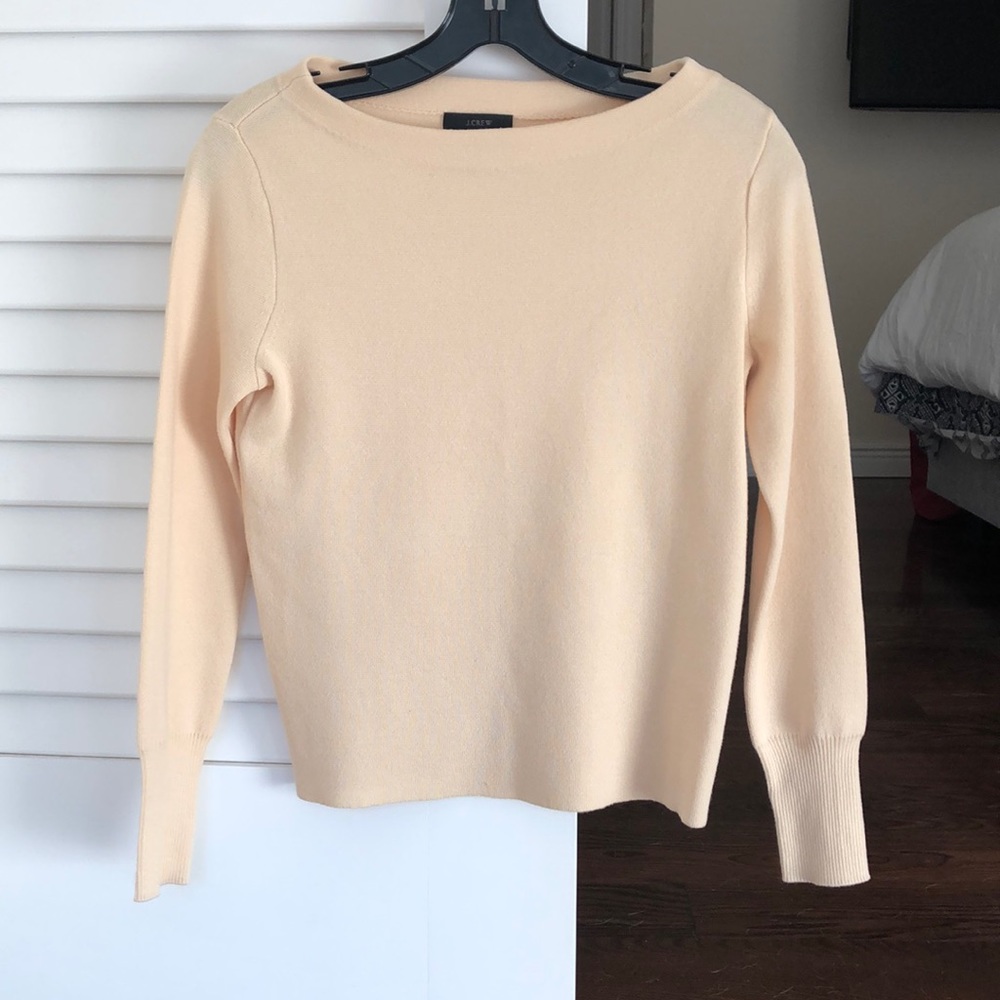 J Crew subtle boatneck Sweater in Ivory